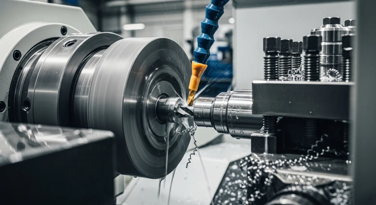 Hệ thống máy tiện CNC hiện đại trong xưởng gia công cơ khí chính xác chuyên nghiệp