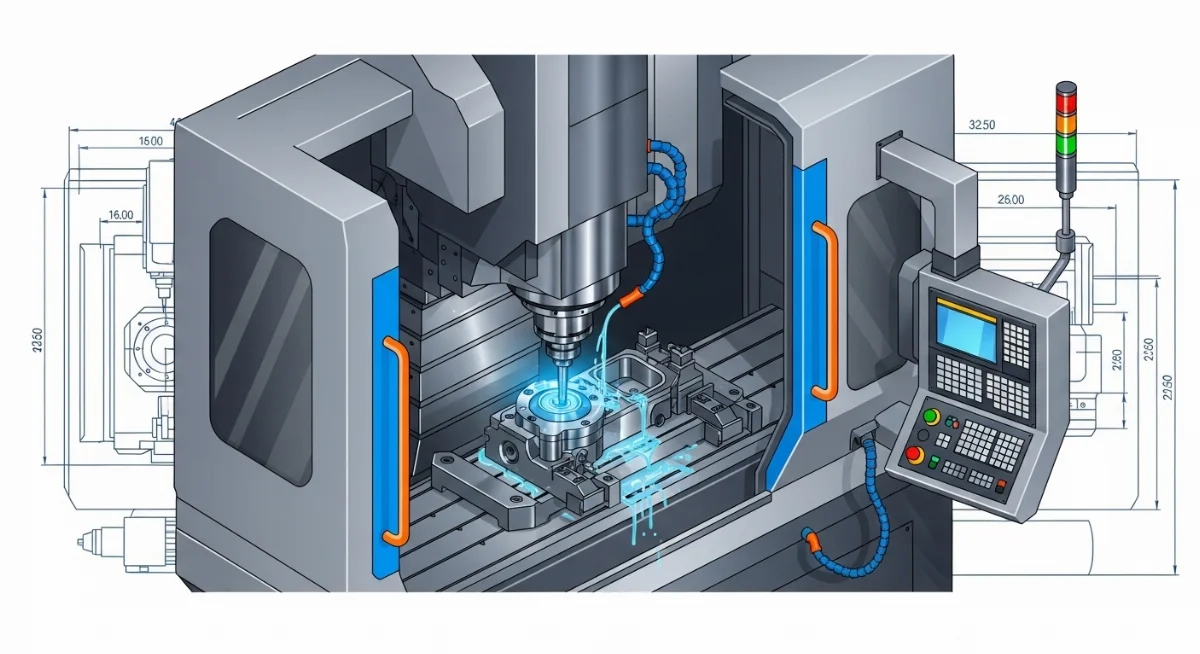 Đội ngũ kỹ thuật viên đang vận hành máy tiện CNC chính xác tại xưởng cơ khí Hà Nội
