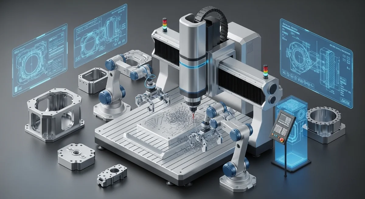 Chi tiết sản phẩm phay CNC nhôm có độ phức tạp cao và bề mặt hoàn thiện bóng mịn