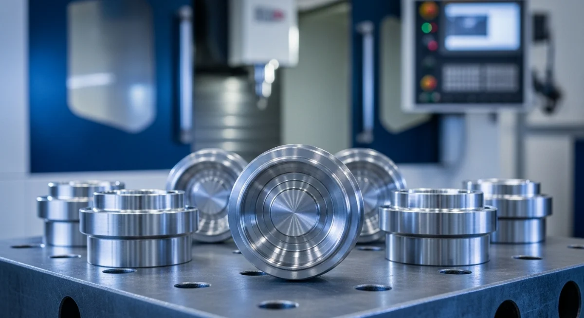 Xưởng cơ khí đang thực hiện công đoạn phay CNC số lượng ít linh kiện chính xác cho khách hàng lẻ