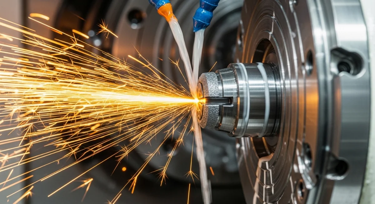 Máy tiện CNC hiện đại đang gia công linh kiện cơ khí chính xác trong nhà xưởng chuyên nghiệp