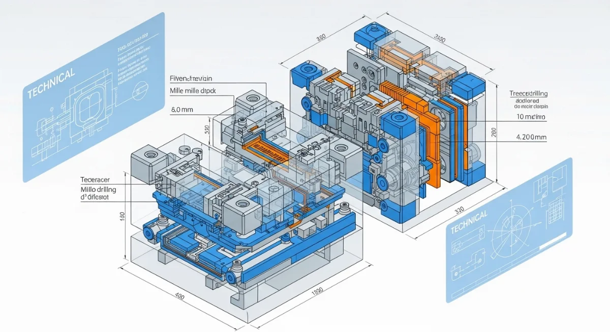 Kỹ sư đang thực hiện thiết kế khuôn nhựa trên phần mềm CAD CAM chuyên dụng
