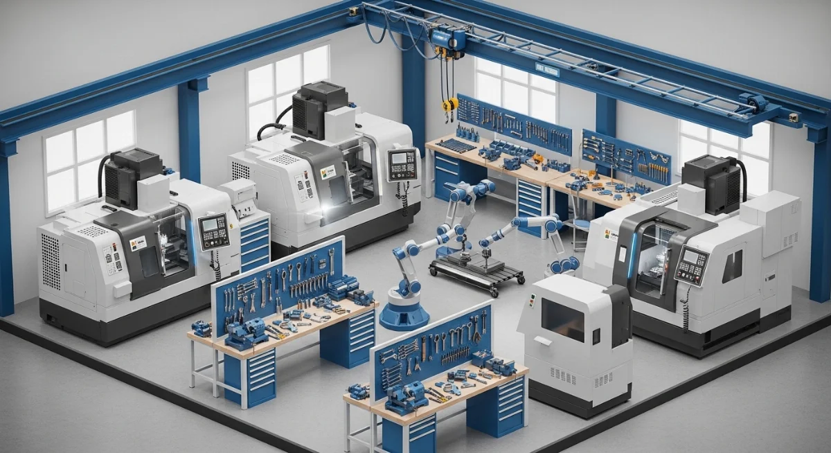 Kỹ thuật viên vận hành máy phay CNC 4 trục gia công chi tiết máy phức tạp