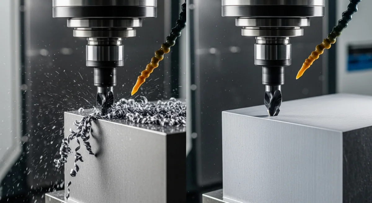 So sánh nguyên lý cắt gọt giữa phương pháp phay thuận và phay nghịch trên máy phay CNC