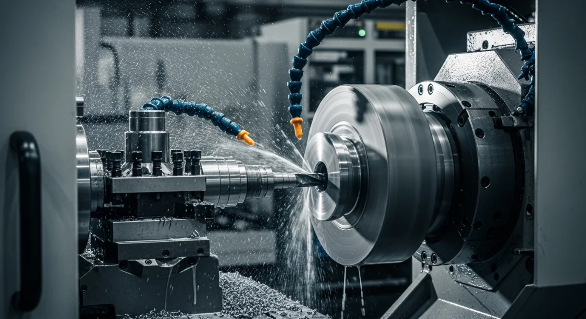 Hệ thống máy tiện CNC hiện đại trong xưởng gia công cơ khí chính xác chuyên nghiệp