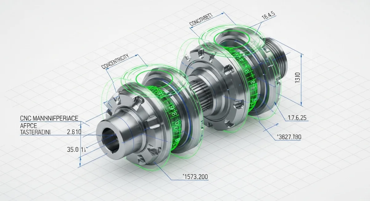 Kỹ sư kiểm tra thông số kỹ thuật trục CNC bằng thước cặp điện tử chính xác