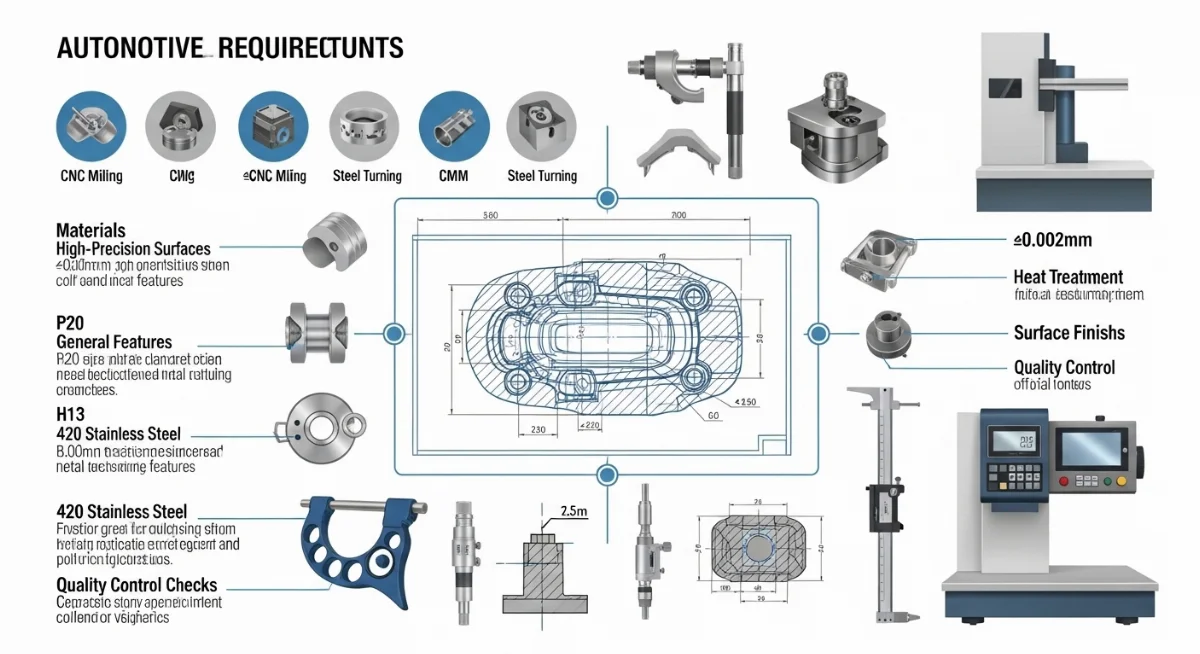 Bề mặt khuôn dập linh kiện ô tô được đánh bóng đạt tiêu chuẩn công nghiệp xe hơi