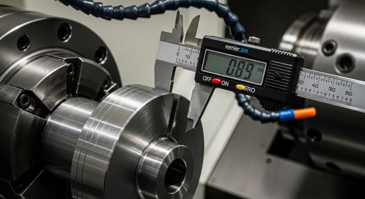 Nhân viên kỹ thuật đo đạc kiểm tra dung sai cơ khí chính xác trên chi tiết máy