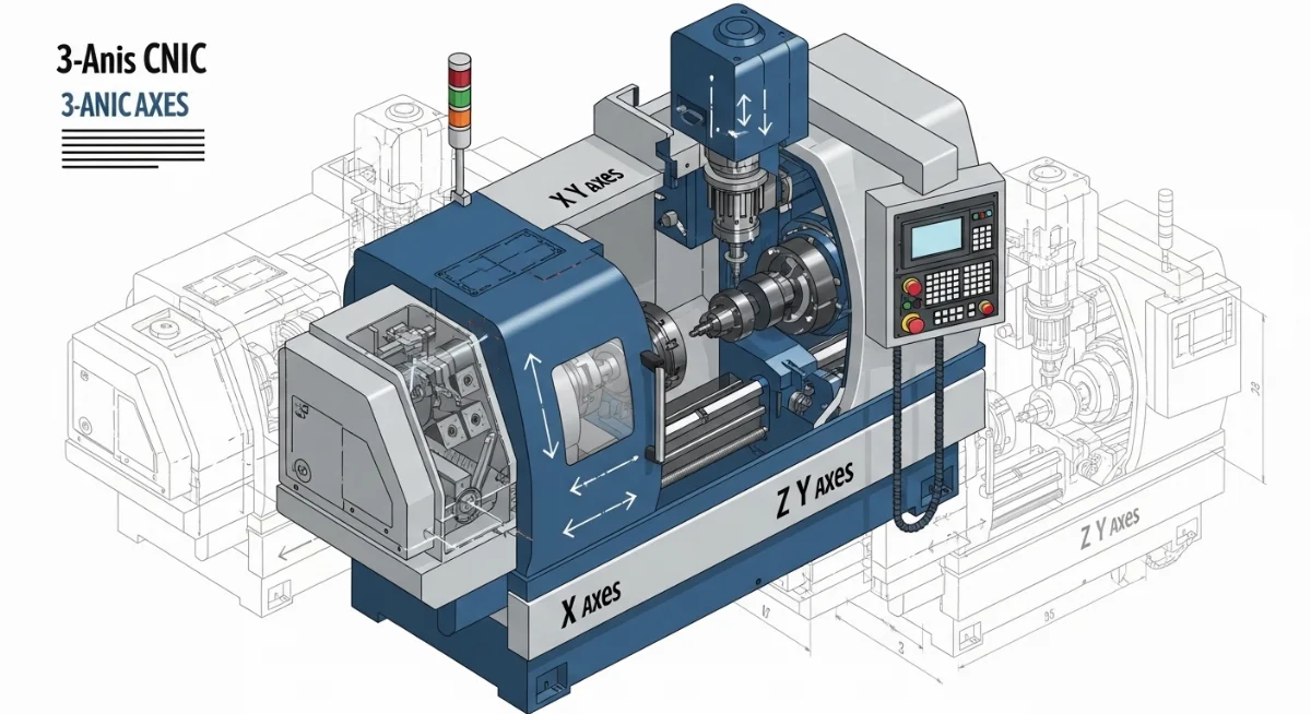 Chi tiết cấu tạo máy tiện CNC ngang với đài dao và mâm cặp hiện đại