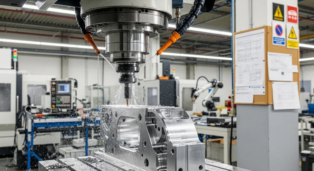 Nhân viên kỹ thuật đang vận hành máy phay CNC gia công nhựa kỹ thuật