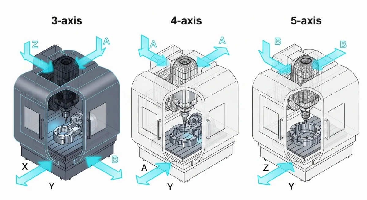 Cấu tạo các trục trên máy phay CNC 3 trục cơ bản với hệ tọa độ X Y Z