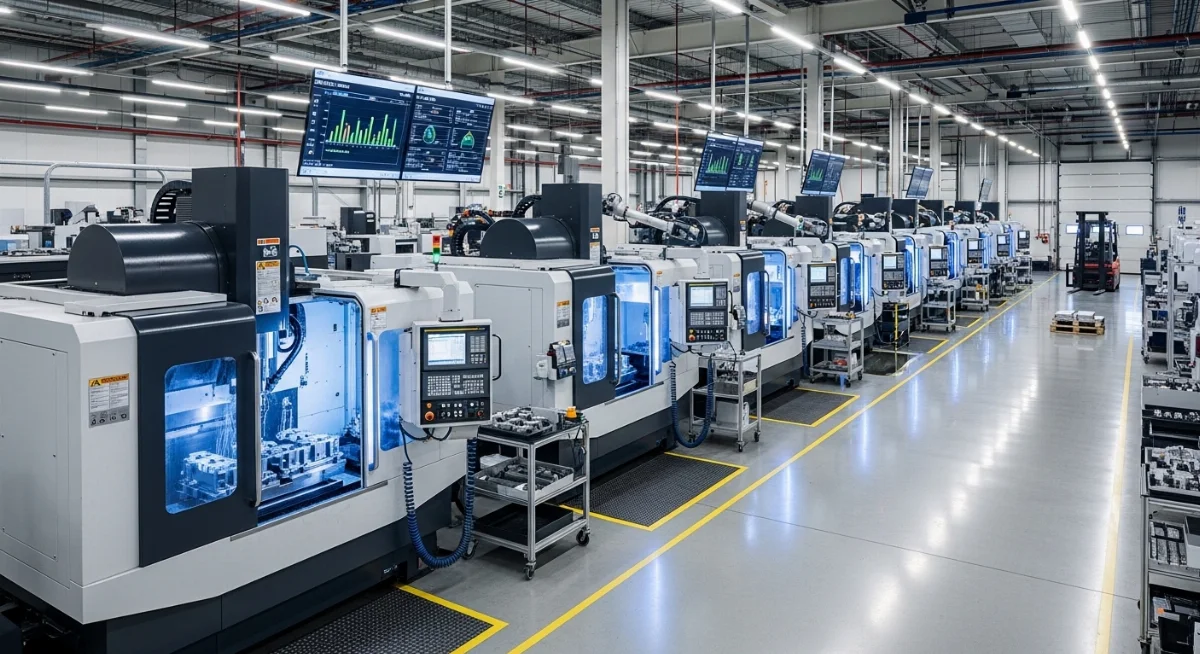 Kỹ thuật viên kiểm tra độ bóng bề mặt của linh kiện nhôm sau khi tiện CNC