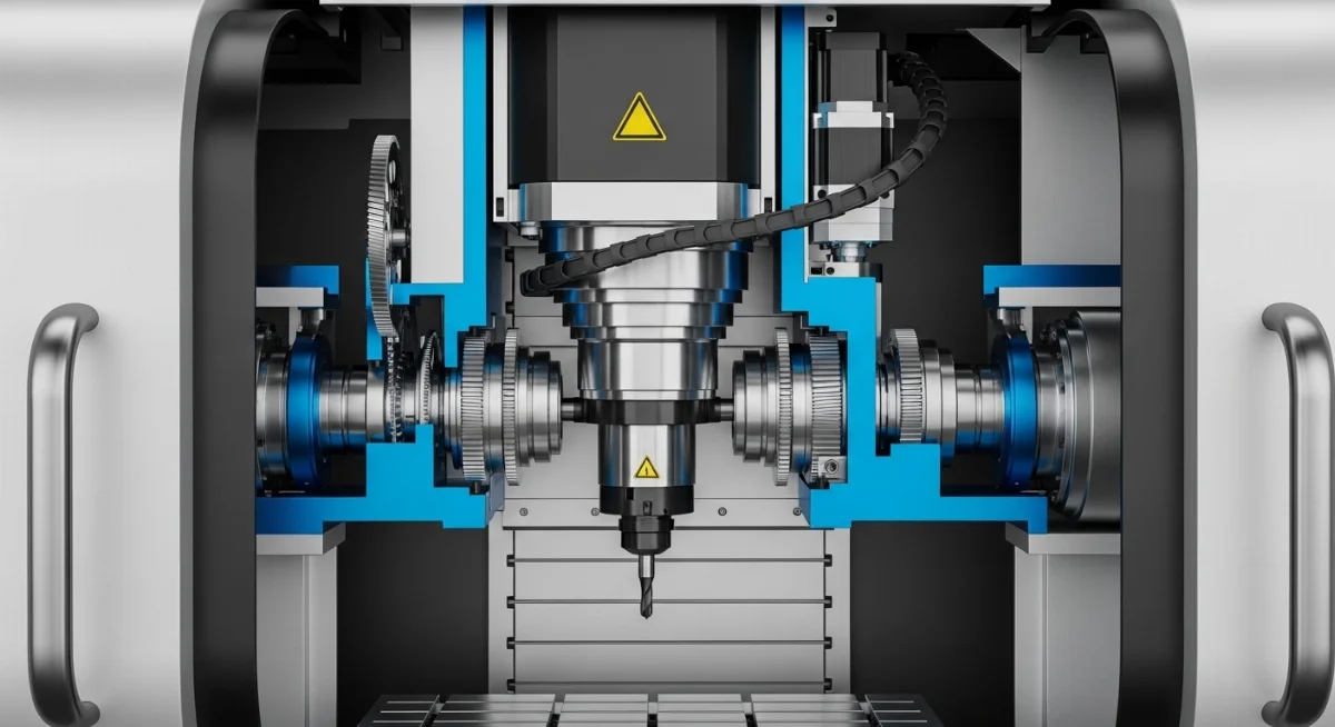 Kỹ sư cơ khí đang thiết lập thông số trên máy tiện CNC hiện đại tại Hà Nội